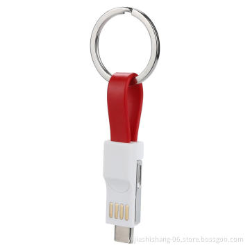 Yijiashishang 2019 Hot Christmas Promotion Gifts 3 in 1 Magnetic keychain usb data charging cable
